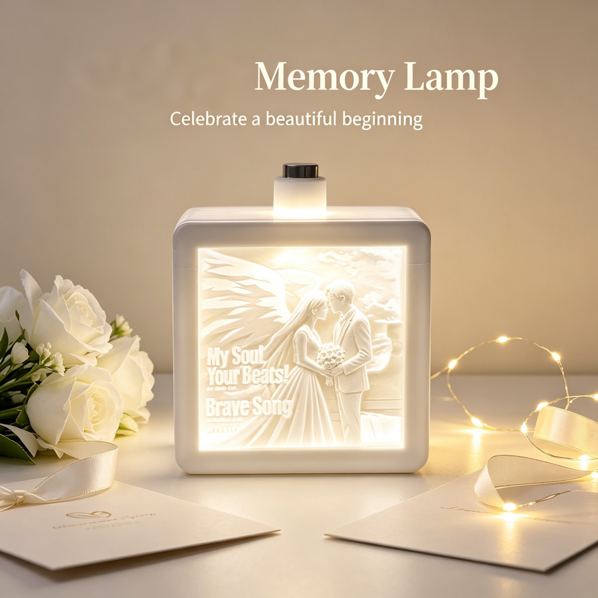 Lighting Decor For Wedding - Персонализированный 3D-печатный ночник с гравировкой фото
