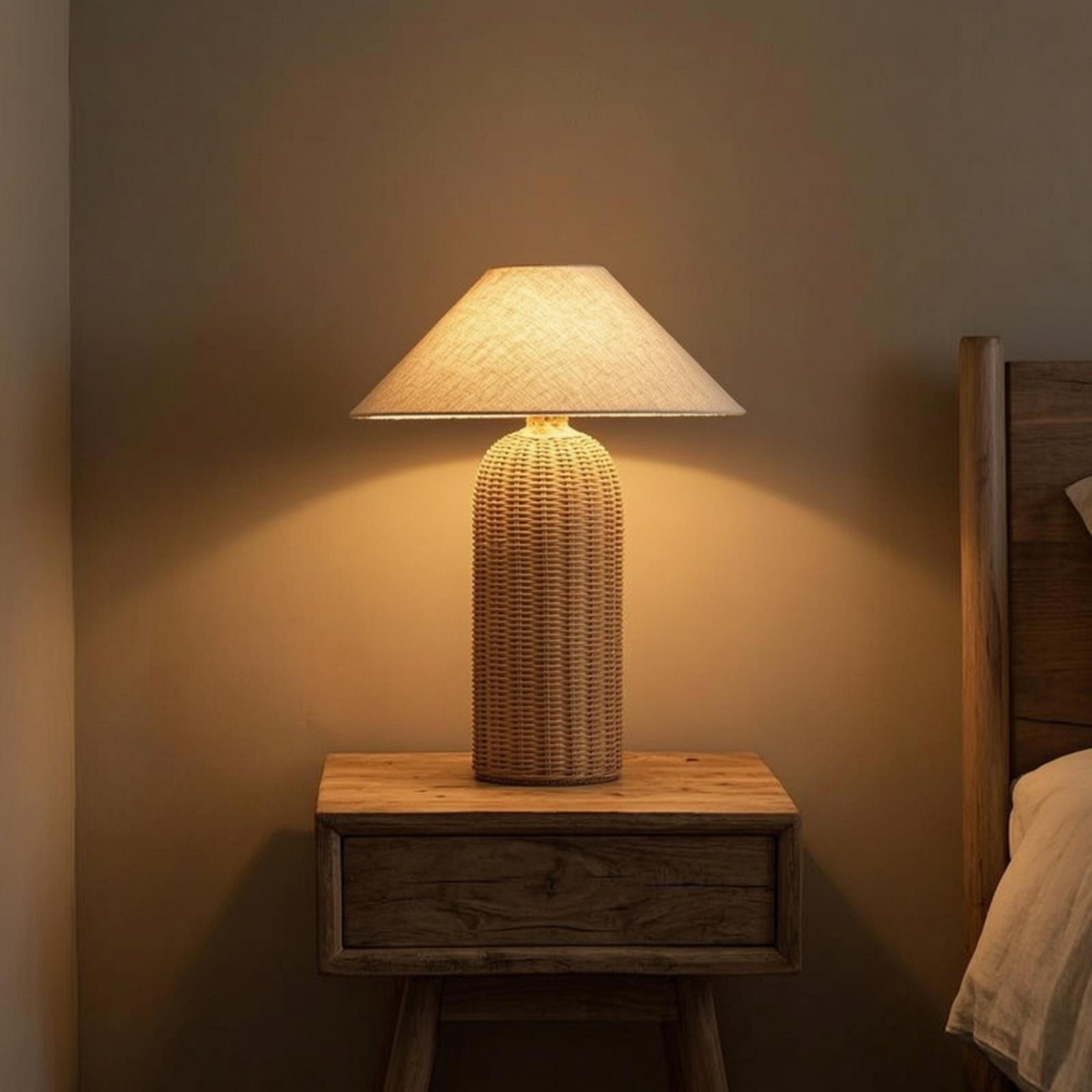 Lighting Decor For Room - Настольная лампа с основанием из ротанга