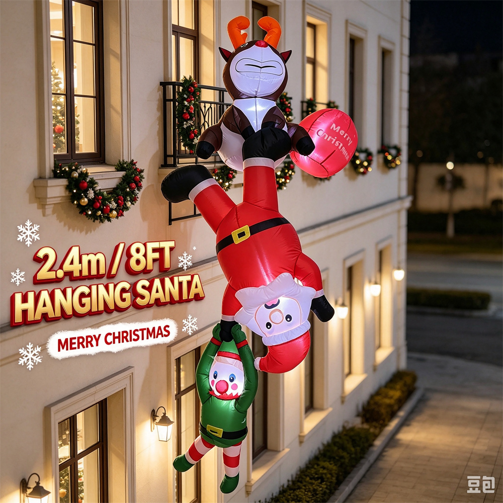 7,9 футов, надувная рождествен – обзор и цена Santa'S Elves Holiday Lighting & Decor Llc