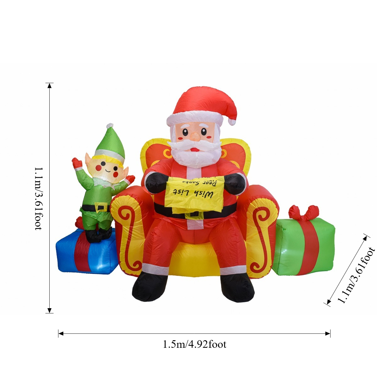 Надувной рождественский Дед Мо – обзор и цена Santa'S Elves Holiday Lighting & Decor Llc