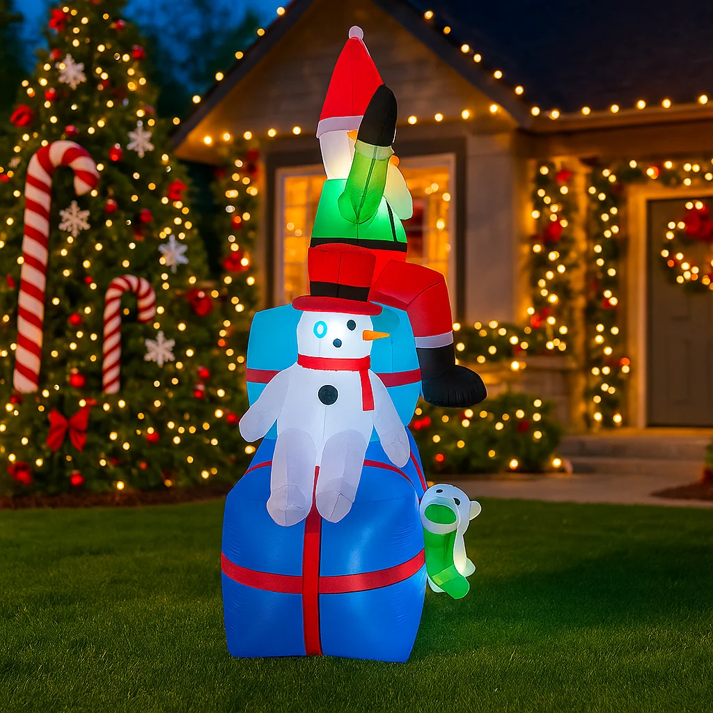 Надувная фигура для улицы и до – обзор и цена Santa'S Elves Holiday Lighting & Decor Llc
