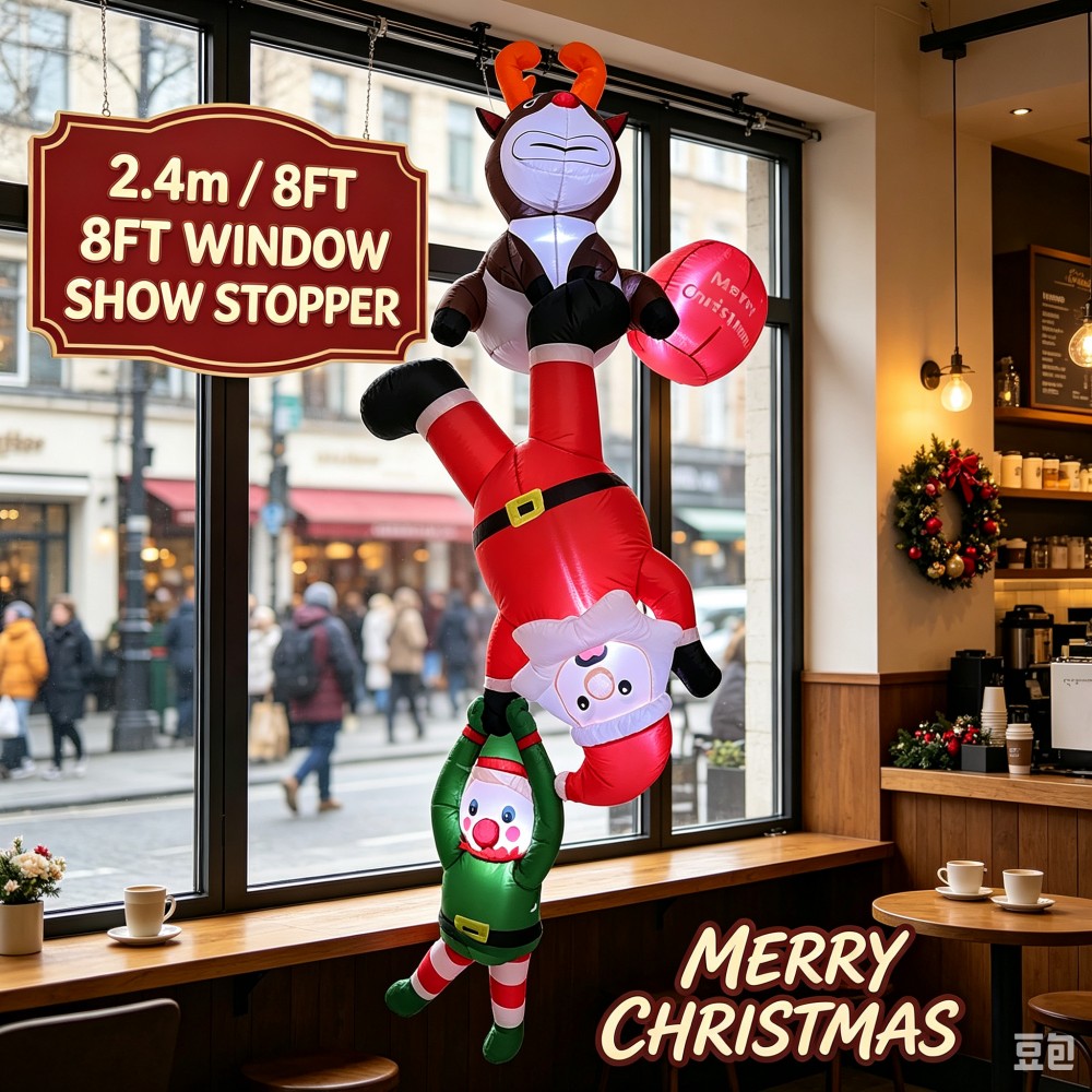 2,4 м надувной Дед Мороз, эльф – обзор и цена Santa'S Elves Holiday Lighting & Decor Llc