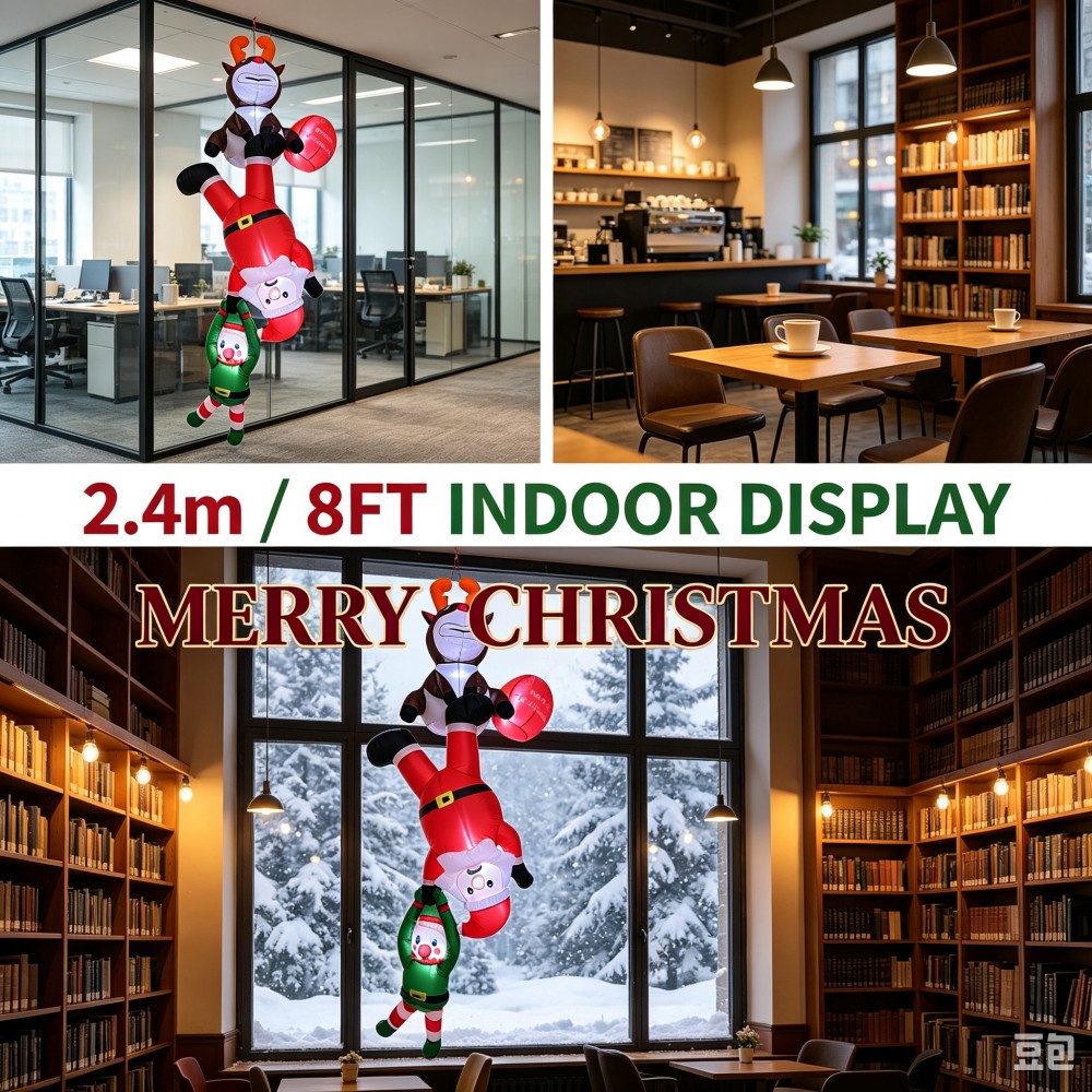2,4 м надувной Дед Мороз, эльф – обзор и цена Santa'S Elves Holiday Lighting & Decor Llc