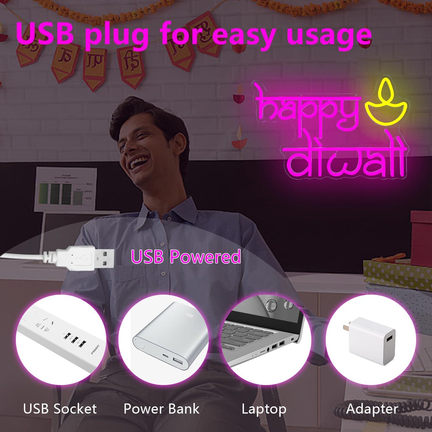 Неоновая вывеска Happy Diwali  – обзор и цена Led Lighting Wall Decor